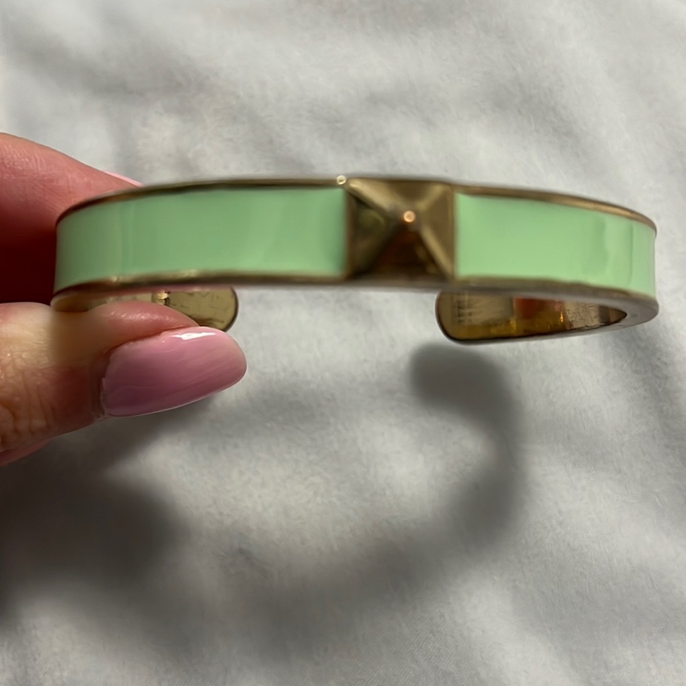 Gold and mint bangle